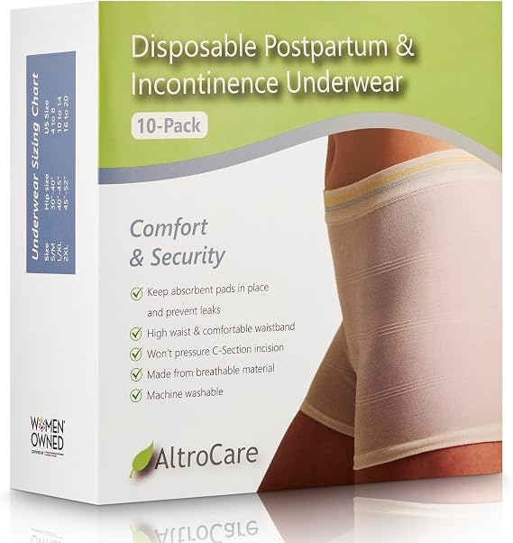 10-Pack Disposable, Postpartum and Incontinence Mesh Underwear - Size S/M