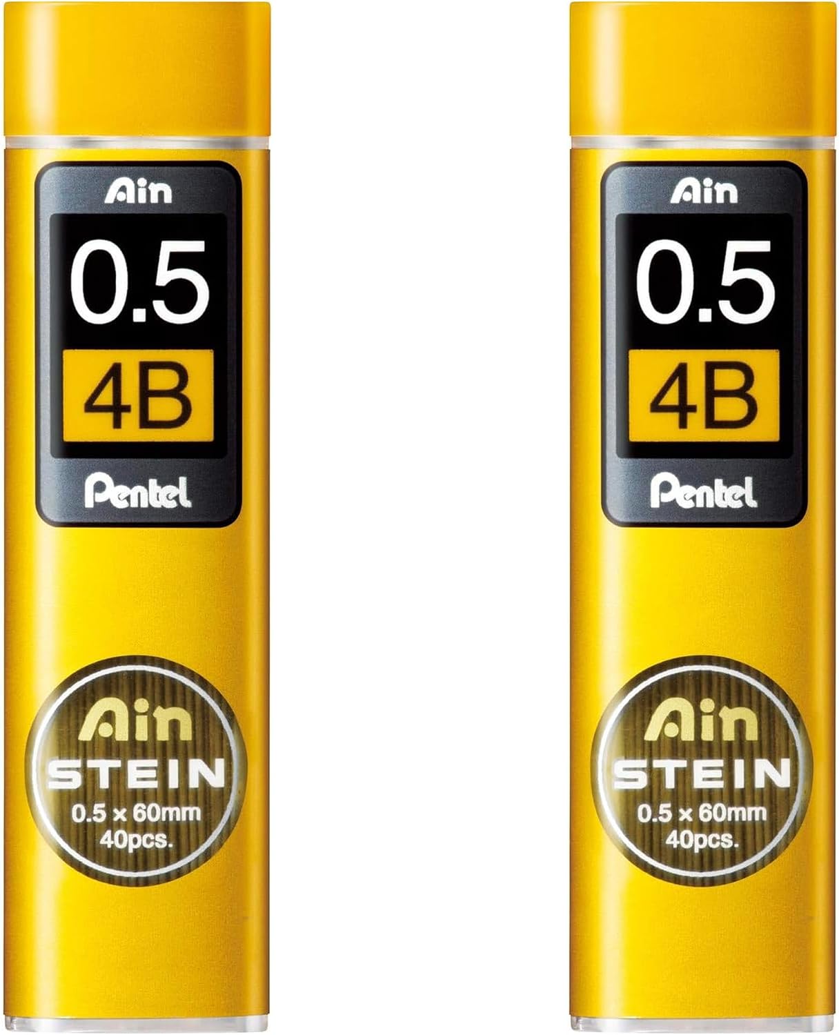 Pentel Ain Stein mekanik dolum uçları, 2 tüplü paket (0,5 mm 4B)