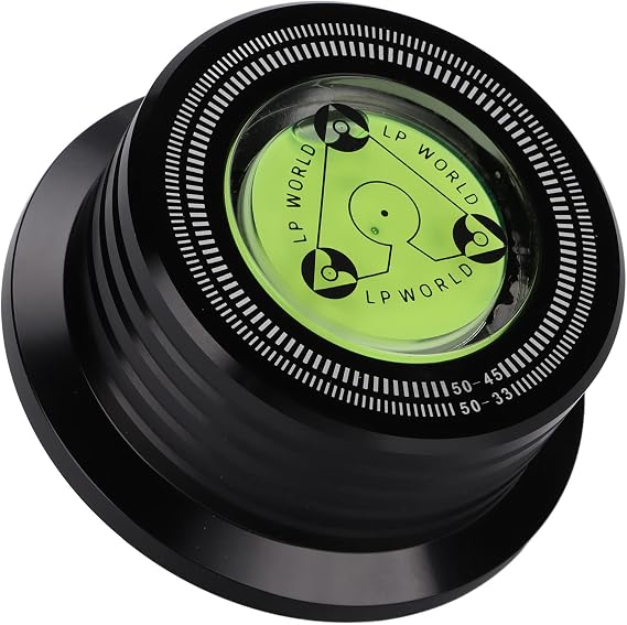 Yosoo Health Gear Record Weight Stabilizer, Aluminum Turntable Clamp, with Integrated Bubble Level, for 7mm LP Record Players (Black)