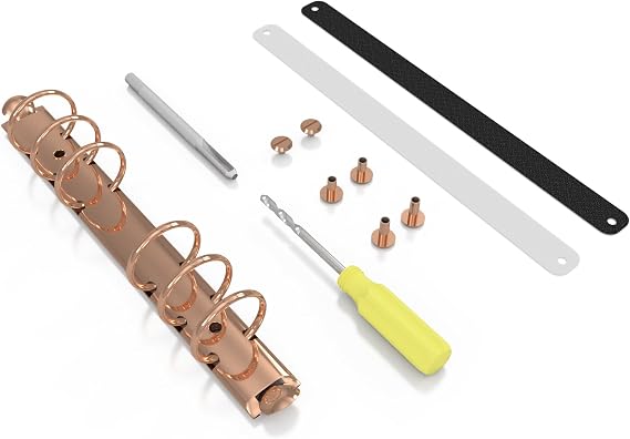 Stationery.Life Ring Binder Mechanism Replacement Kit for Personal Organizers Planners 6 Rings (Rose Gold, Personal)
