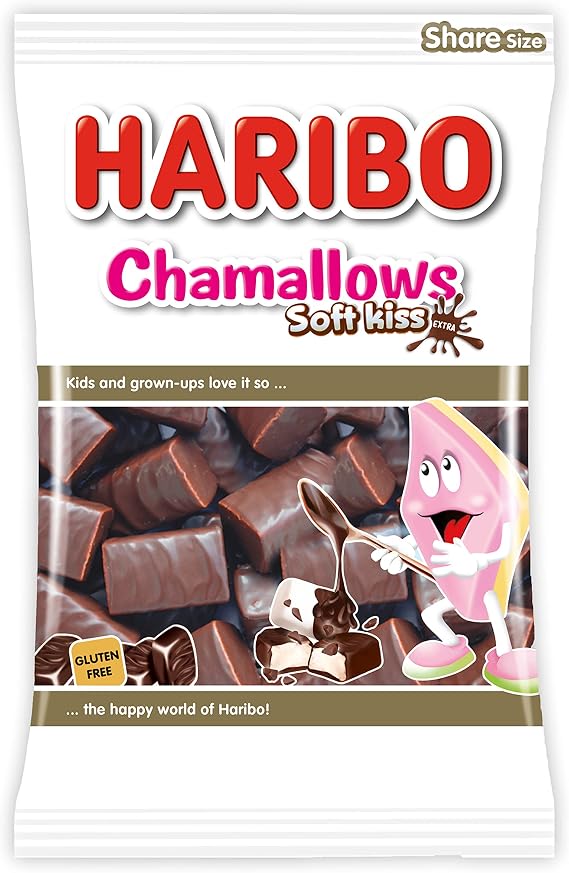 Haribo Chamallows Soft Kiss Extra Bag 6.6 Oz (175 g) Chocolate Marshmellows