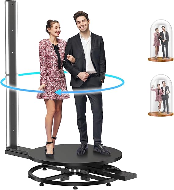 360 Degree 3D Scanner for 3D Printing,3D Scanning Acquisition Equipment with Fully Automatic High-Precision Rotation for Shooting Character Pet Figure Production