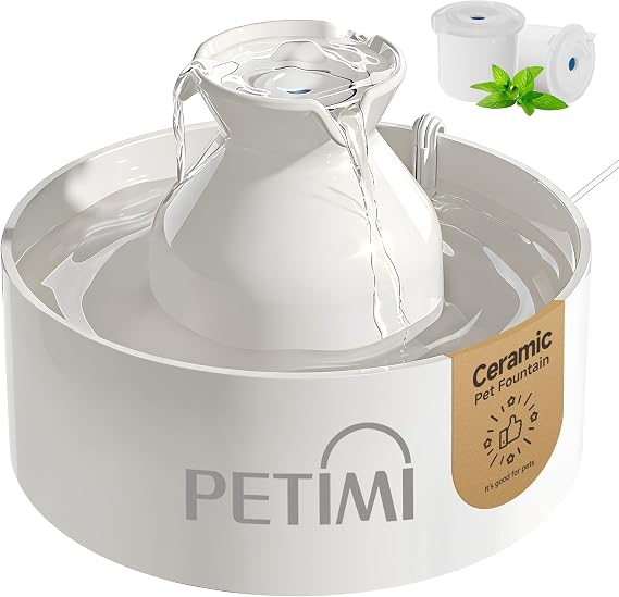PETIMI Ceramic Cat Water Fountain