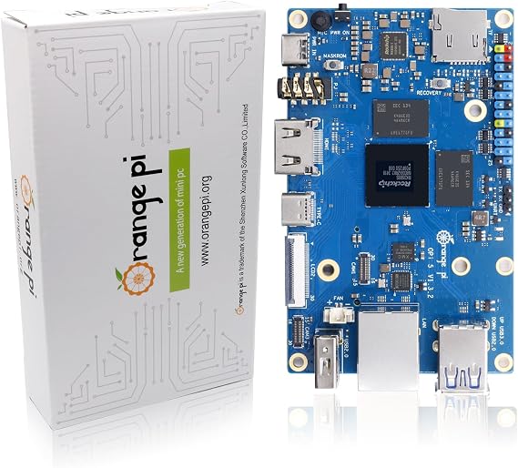 Orange Pi 5 4GB/8GB/16GB LPDDR4/4X Rockchip RK3588S 8-Core 64 Bit Single Board Computer, Development Board Run Orange Pi/Linux/Ubuntu/Debian/Android OS (16GB)