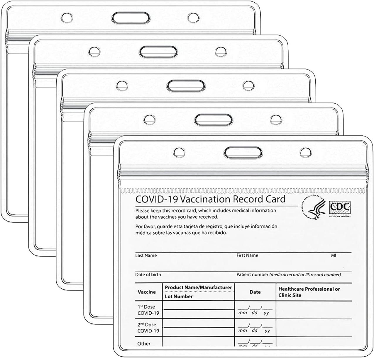 Buy VMVN 5 Pack Clear Vaccination Card Protector 4 3 Inch For CDC 