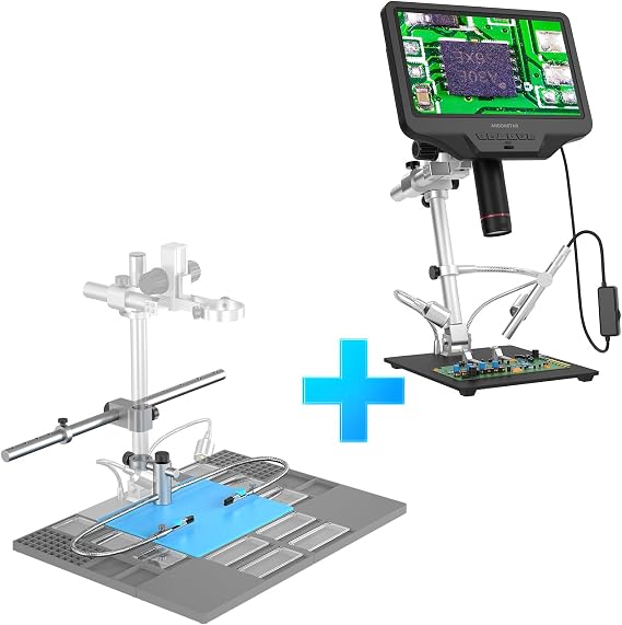 Andonstar AD409 Pro HDMI Digital Microscope with Endoscope+Andonstar Plus Microscope Extension Base and Soldering Tool Kit