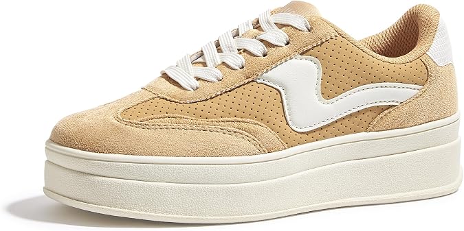 LUCKY STEP Women's Platform Fashion Sneakers Thick Sole