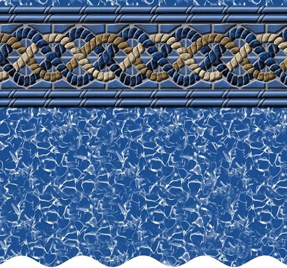 Smartline 16 ft x 24 ft Oval Swimming Pool Liner | Mystri Gold | Unibead Style | 52 Inch Wall Height | 25 Gauge Heavy Duty Virgin Vinyl | Designed for Steel Sided Above Ground Pools