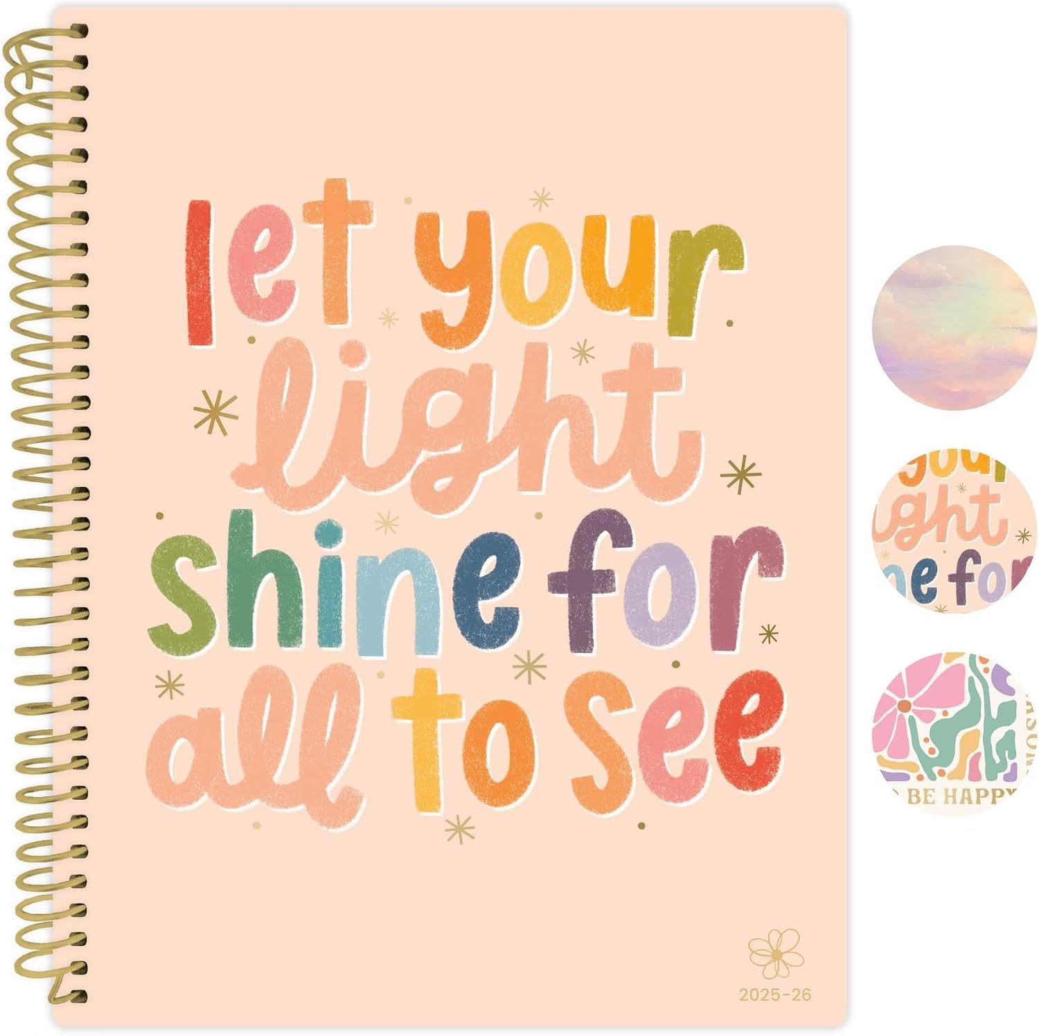 Daisy by bloom daily planners 2025-2026 Academic Year Student Planner July 2025 - July 2026 - Elementary Through Middle School Calendar Agenda Book - 7” x 9 - Let Your Light Shine