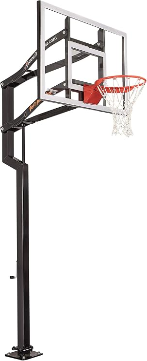 Goalsetter Contender In Ground Adjustable Basketball Hoop System with 54-Inch Glass Backboard - Multiple Rim Options