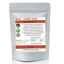 Cramp Bark Capsules 1000mg- Natural Pure no additives (Viburnum Opulus) (60)