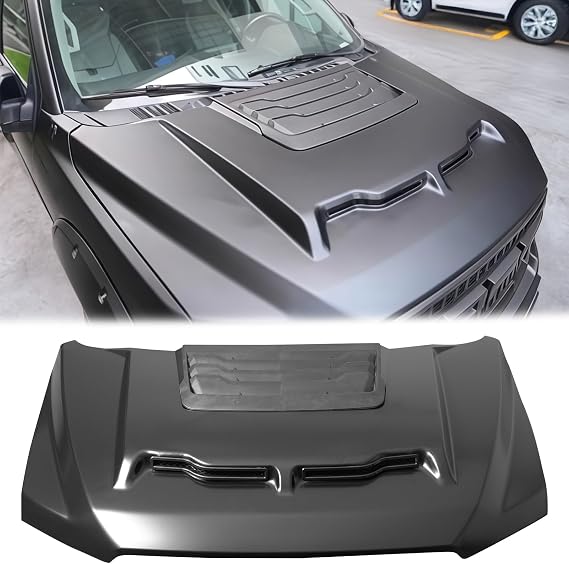 Hood Panel Fits 2015-2020 Ford F-150 Excluding Raptor, Shelby Baja Style