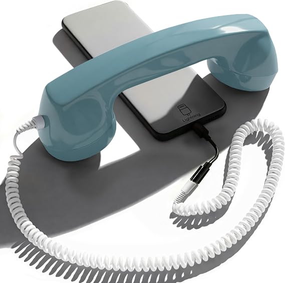 Opis Technology 60s Micro Retro Phone Handset for Smartphones, Azure