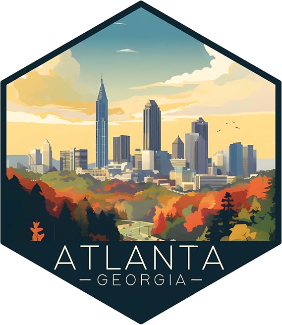 Atlanta Georgia Design A Souvenir Decorative Flat Magnet 2-Inch