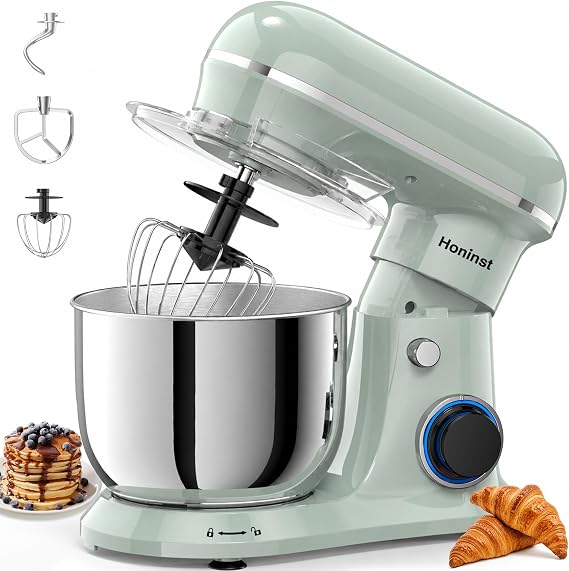Honinst 4QT Electric Stand Mixer, 10-Speed Tilt-Head Compact Kitchen Mixer