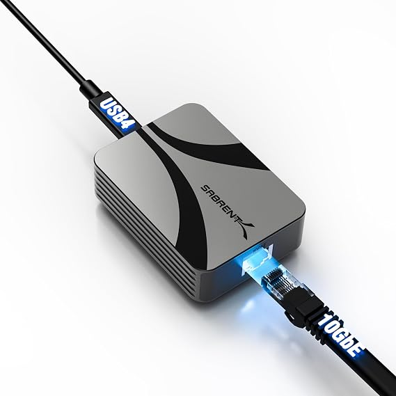 SABRENT Thunderbolt & USB4 10GbE Ethernet Adapter, USB-C (NT-P10G)