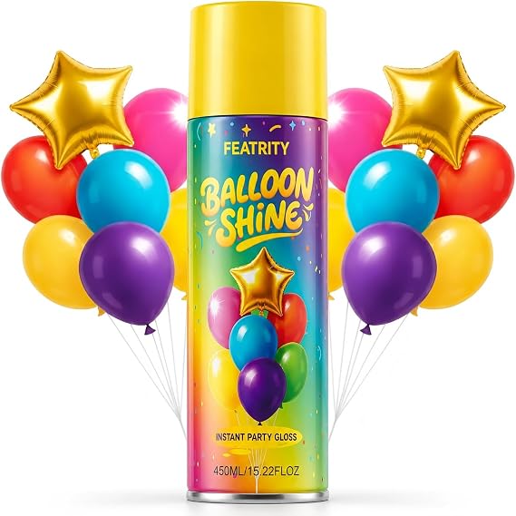 Balloon Shine Spray for Balloons : 15 oz High-Gloss Finish | Party Decorations - Long-Lasting Shine - Water-Resistant Formula for Wedding, Birthday & Event Decor