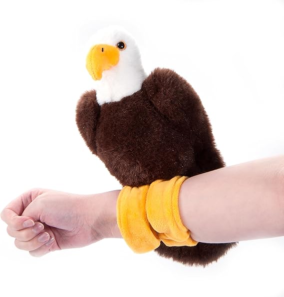 The Petting Zoo Bald Eagle Stuffed Animal Plushie Slap Bracelet, Gifts for Kids, Slapstix Wildlife Animals, Bald Eagle Plush Toy, 9 inches