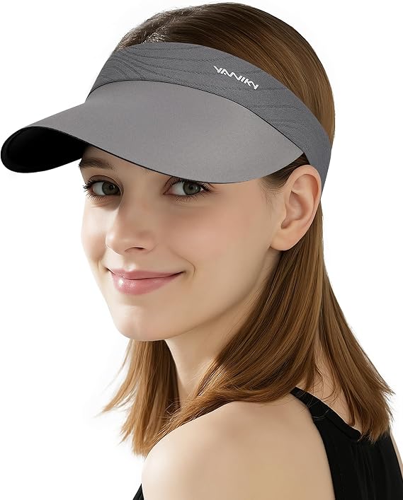 YANIKY Sun Visor Hat for Women,UPF50+ Seamless Sun Hats Men Women Lightweight Sports Cap Stretchy Ponytail Hat for Outdoor