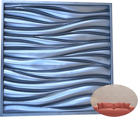 SvitMolds WAVE 3D WALL PANEL MOLD PLASTER Wall Art Decor Decorative Wall tile Panels #3D02