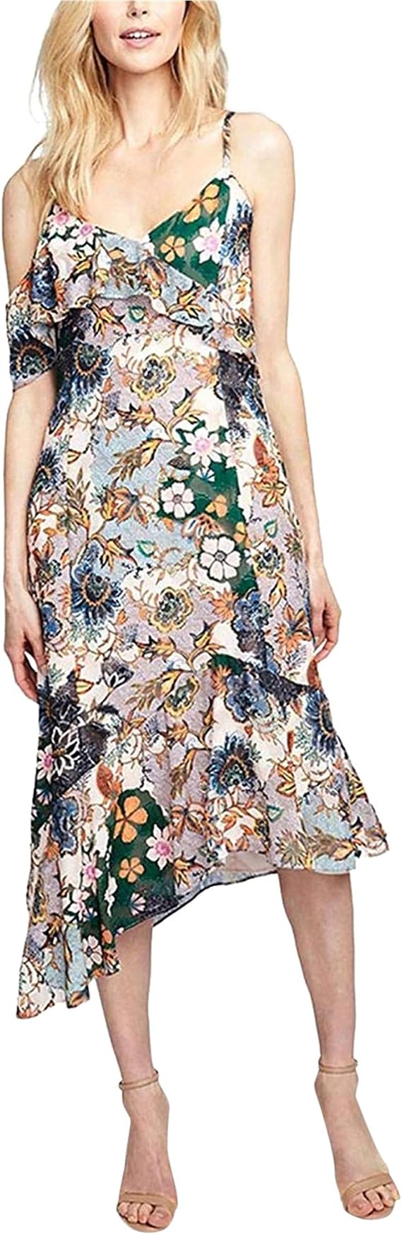 Rachel Roy Womens Ruffled Asymmetrical Dress