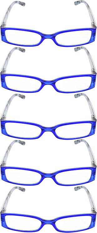 GUD Reading Glasses 5 Pairs Tiger Patterned Arms Readers for Women