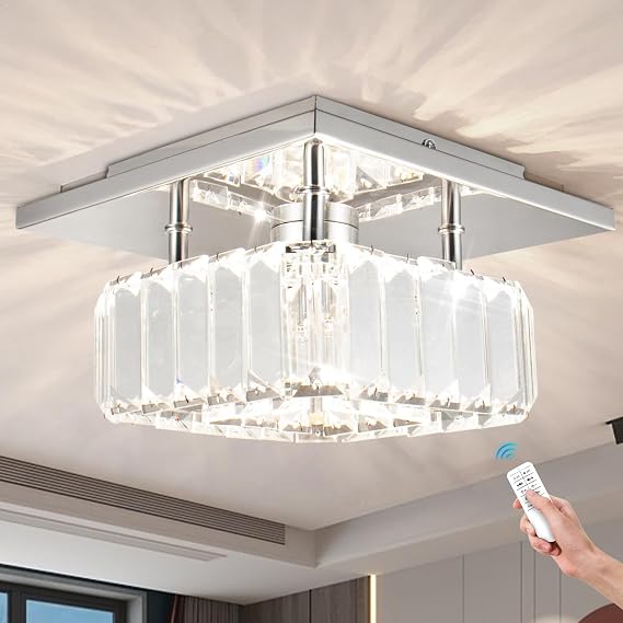 Square LED Crystal Ceiling Light Dimmable [Energy Class G]