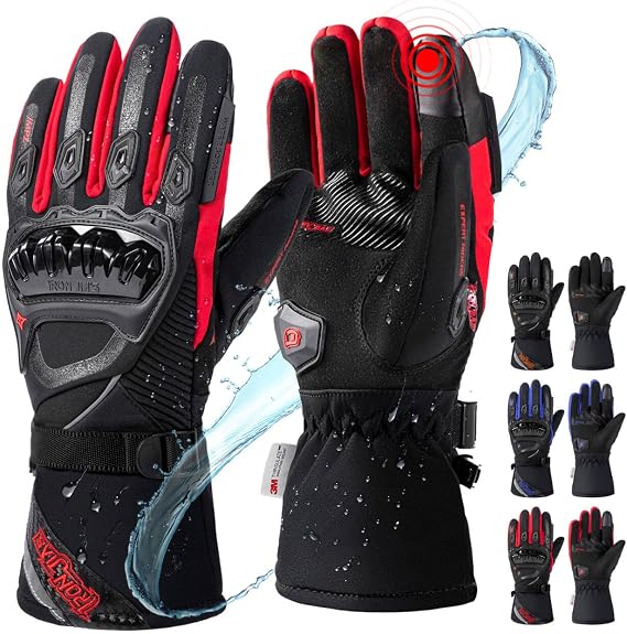 IRON JIA'S Winter Motorcycle Gloves with CE Level 1KP Protection