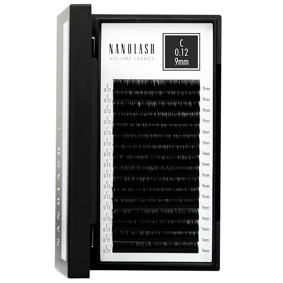 Nanolash Volume Lashes - false lashes for professional eyelash extensions, volume eyelash extensions (0.12 C, 9mm)