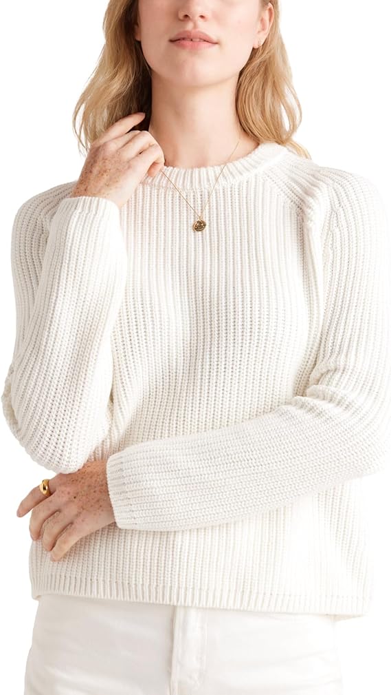 Hixiaohe Women's Sweater 2026 Fall Fisherman Knit Pullover Cascual Solid Color Crewneck Long Sleeve Sweater Top