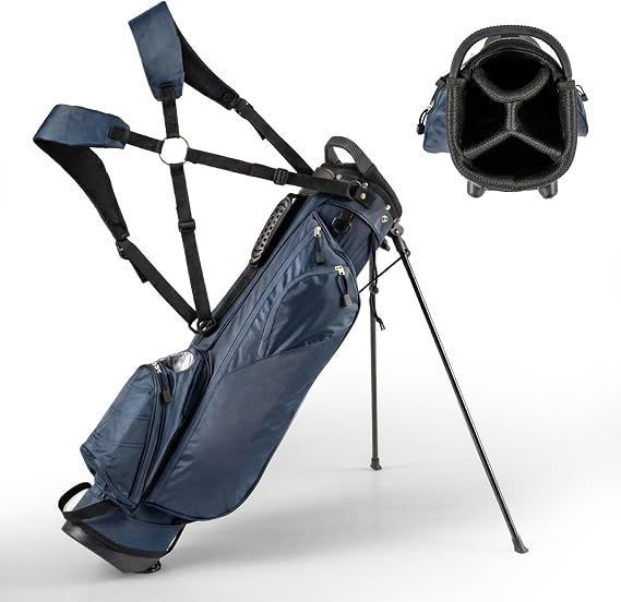 COSTWAY Golf Stand Bag, Lightweight Golf Cart Bags with 4 Way Dividers, Adjustable Dual Straps and 4 Pockets, Easy Carry
