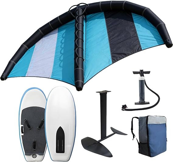 Inflatable Wing Foil Board - Inflatable Hydrofoil Surfboard with Pump and Backpack for Smooth Foiling Surfingfor Kitesurf, Lake & Ocean Water Sports