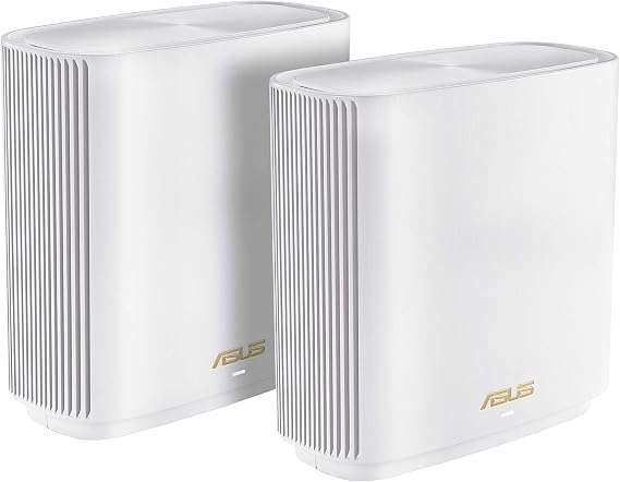 ASUS ZenWiFi 6E Whole House Triple Band Mesh System (ET9, 2 Units), Coverage Up to 5,500 Square Meters, 7800 Mbps, New 6GHz Band, AiMesh, Free Security by