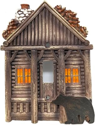 BestGiftEver Cozy Cabin with Bear Single Toggle Switch Cover Wall Plate for Cabin Lodge Style Home Decor | Ideal for Nature and Wildlife Lover