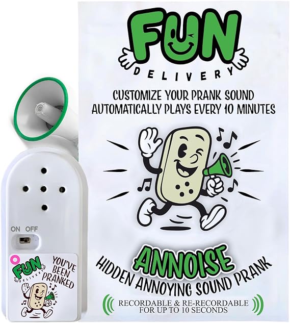 FUN delivery Annoying Custom Sound Prank Device Recordable Hidden Noise Maker for Stealth Pranks Office, Friends and Gag Gift for Teens & Adults