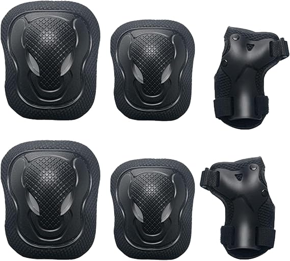 Kids Knee And Elbow Pads, 6 PCS Adjustable Kids Sports Protective Gear Set, Breathable Guards Protective Gear With Mesh Bag for Skateboard, Roller Skating, Biking, Skating & Outdoor Sports