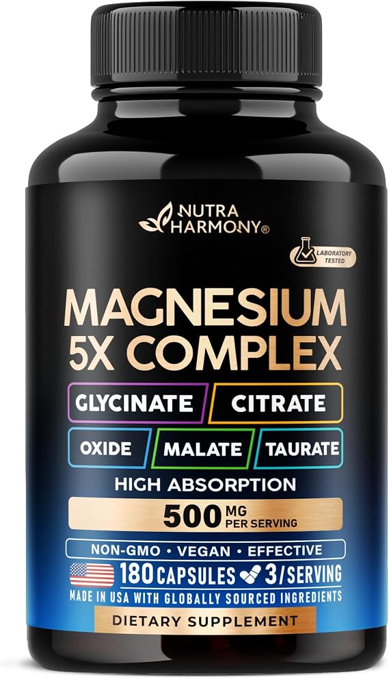 Magnesium Complex - Glycinate, Citrate, Malate, Taurate, Oxide - 180 Caps