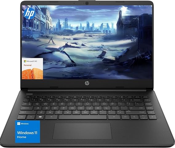 HP Black Ultrabook Laptop with Microsoft Office 365, 128GB SSD, 8GB RAM, Windows11, NoMouse