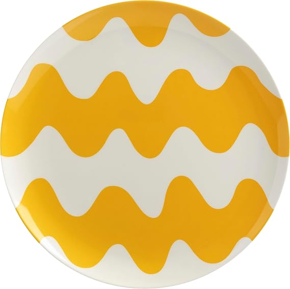 MARIMEKKO Lokki Salad Plate (Yellow) Refine Your Kitchen Decor with Our Sky White & Yellow Dinnerware 8.5 Designer Plate for Salad Perfect Outdoor Melamine Dinnerware