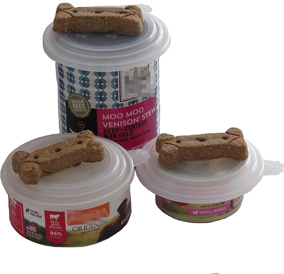 Smarter-Seal, Pet Food Can Covers, Universal Can Lids, 4-Pack, Clear Color, For Dog and Cat Food, Reusable