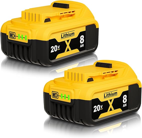 Bonacell 2Pack 8000mAh Replacement for Dewalt 20V Max Battery Compatible with Dewalt 20 Volt Battery XR Cordless Tools DCB206 DCB200 DCB201 DCD/DCF/DCG Power Tool