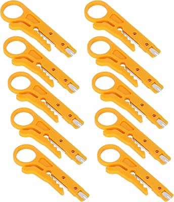 Mini Wire Stripper, 10Pcs Wire Stripper Network Wire Stripper, for CAT‑5,CAT‑5e and CAT‑6 Data Lines Cables with a Diameter of 5-6.2mm