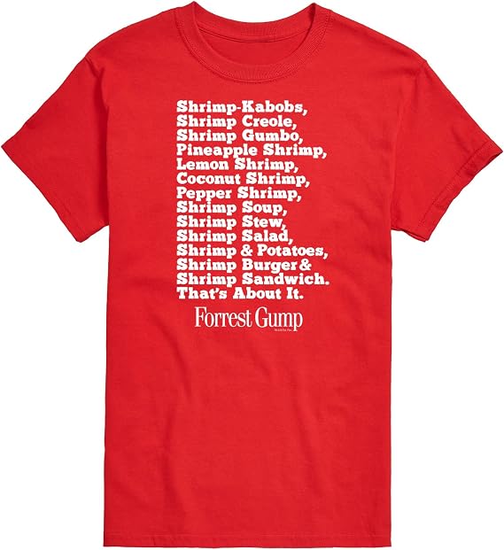 HYBRID APPAREL - Forrest Gump - Bubbas Shrimp List - Mens Short Sleeve Tee