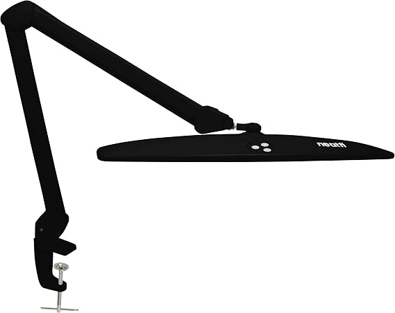 Neatfi Elite HD XL Desk Lamp – 1,600 Lumens, 58 cm Wide Head, 6500K Daylight | Non-Polar Dimming, Adjustable | Office, Study & Home Workspace (58cm, Black) [Energy Class F]