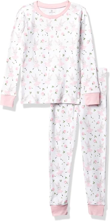 HonestBaby baby-girls 2-piece Pajamas Sleepwear Pjs 100% Organic Cotton for Baby, Toddler, Kids, Girl