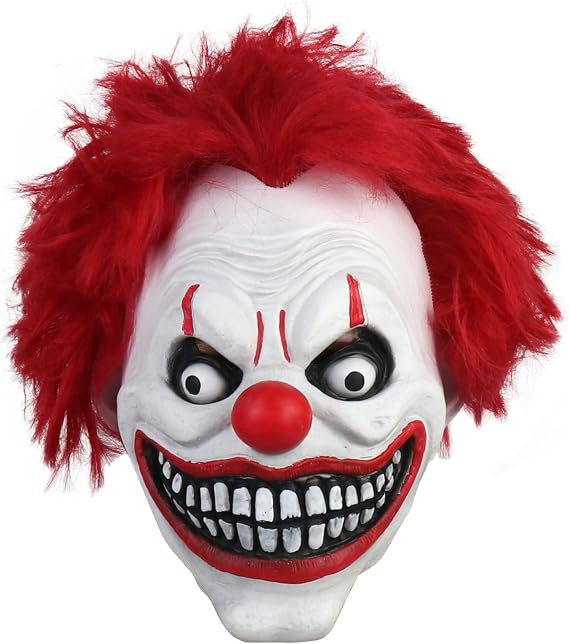 HOTTERCOS Scary Evil Clown Mask for Halloween Party Costume Decorations