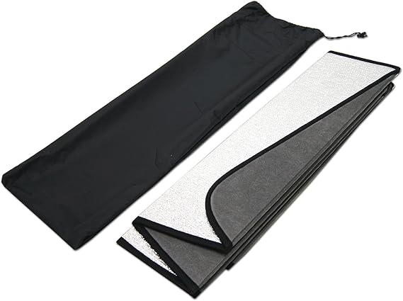 Front Car Windshield Sun Shade Compatible with 2005-2012 Nissan Pathfinder R51 | Custom Fit Visor Accordion Fold Style Sun Protector | Silver & Grey 1-pc Set | SS-275