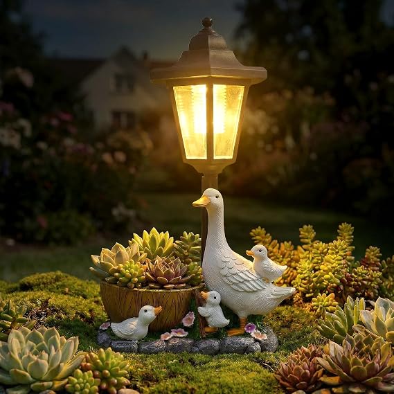 Solar Garden Figures Small Duck Garden Decoration for Outdoor Use, Figure Kawaii Gifts for Women/Mum Decoration for Room Patio