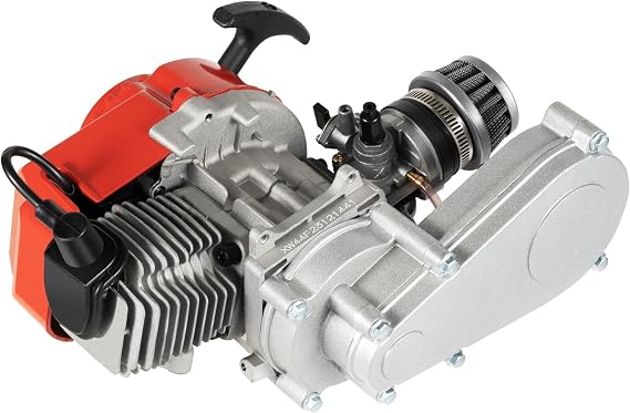 49cc 50cc 2 Stroke Racing Engine Motor, Pocket Bike Engine Kits Dirt Bike Engine Single Cylinder Pull Rope Start Motor for Dirt Bike Pocket Bike ATV Scooters