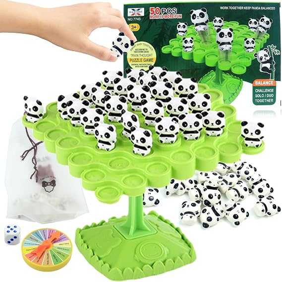 kykake Panda Balance Game Toys,Balance Game Tree Two-Player Parent-Child Interactive Family Tabletop Puzzle Montessori Toy,Pandas Board for Kids and Adults (Panda)